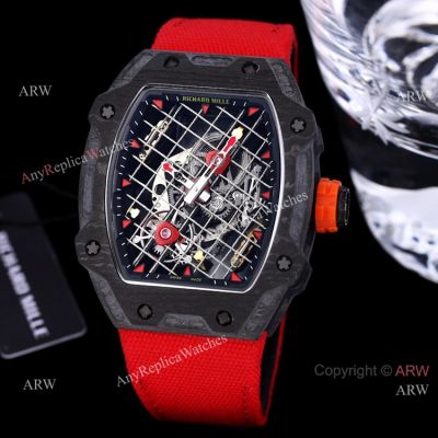 Best Richard Mille RM 27-04 Tourbillon Rafael Nadal Tennis Court Watch Red Fabric Strap